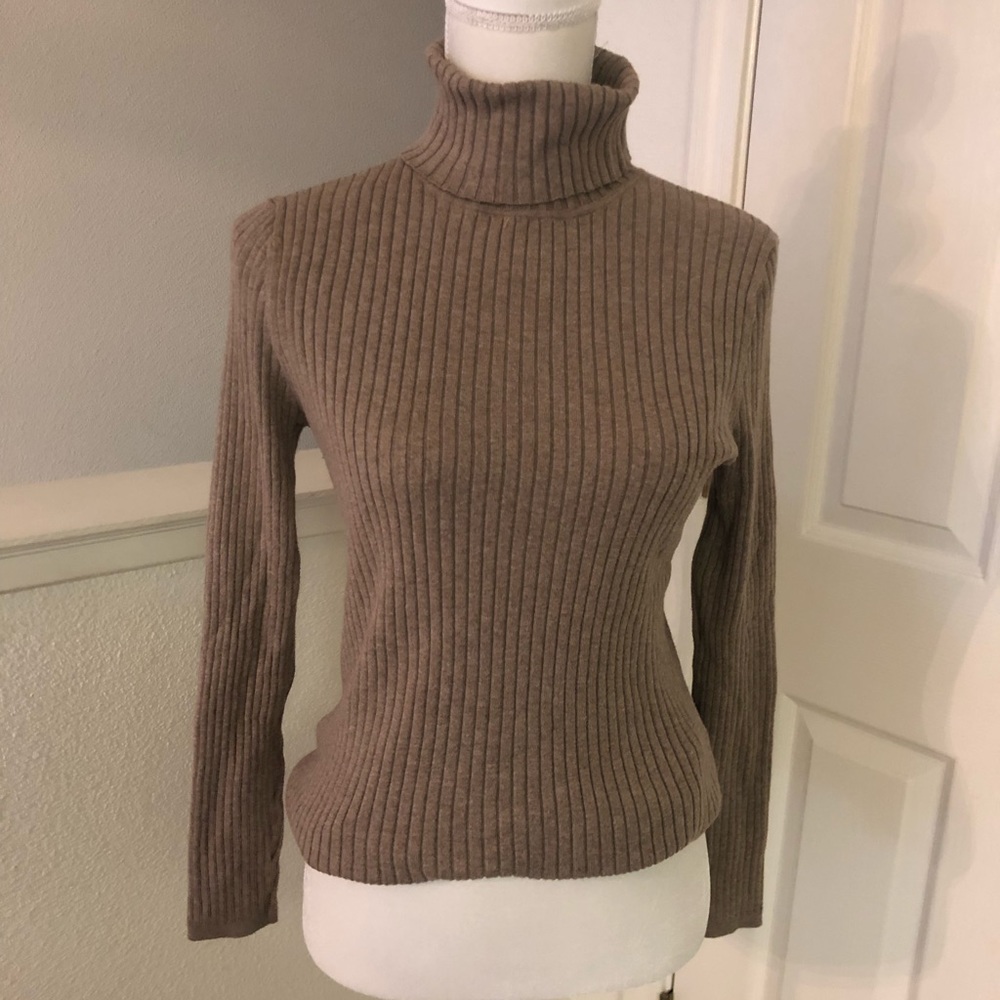 Brown mock turtleneck sweater
